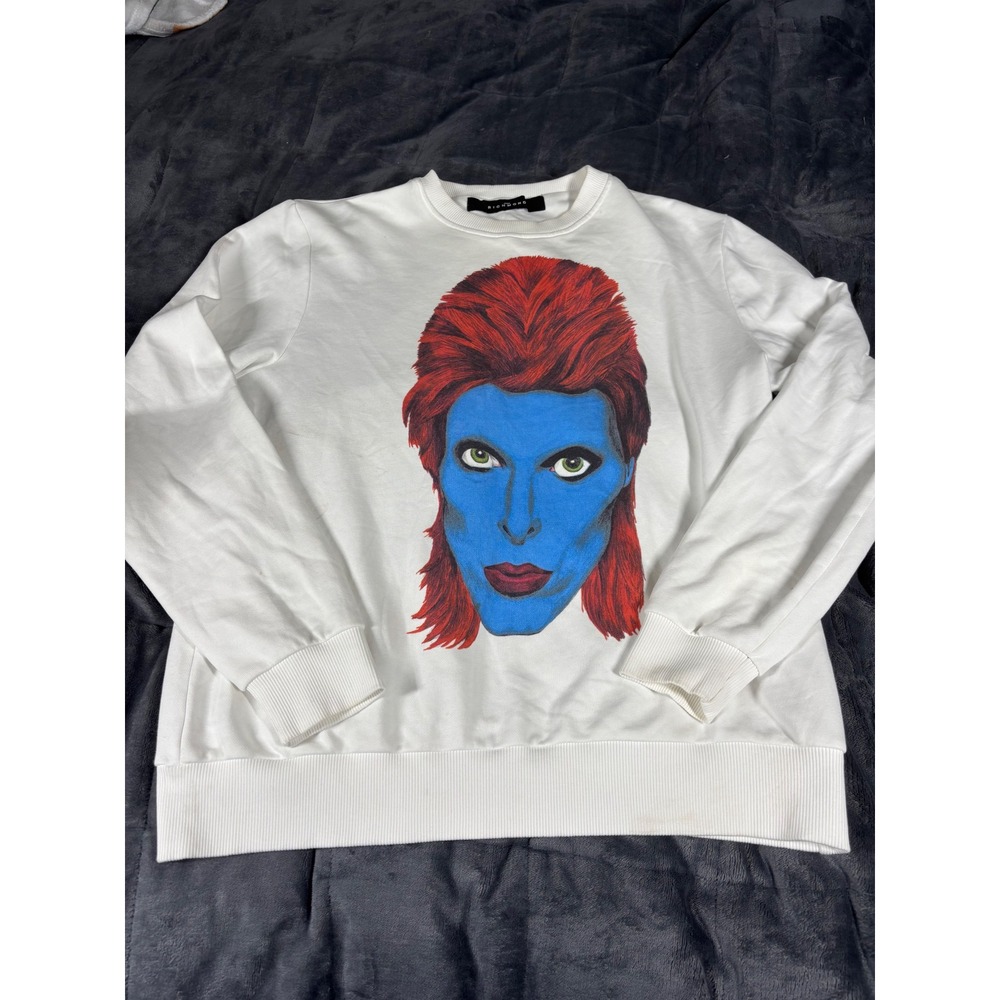 JOHN RICHMOND‎ White David Bowie Graphic Sweatshirt Made in Italy